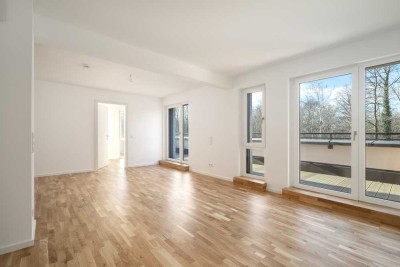 Bereits bezugsfertig: Moderne 3,5-Zimmer-Wohnung mit Gäste-WC und Terrasse in der Nähe von München