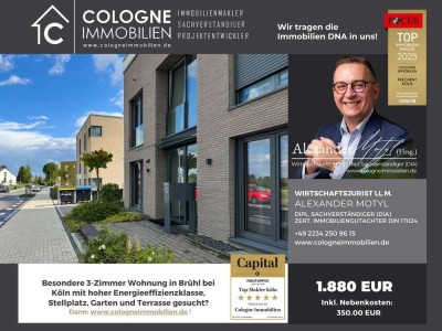 NEUBAU: MODERNE 3-ZIMMER ERDGESCHOSSWOHNUNG MIT GROßZÜGIGEM GARTEN SOWIE STELLPLATZ BEI KÖLN