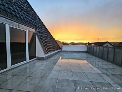 Stilvolles Penthouse mit puristischer Formensprache, Fernsicht und großer Dachterrasse