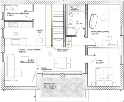 Neubau - exklusive Wohnung (95 qm, 1. OG) mit zusätzlicher, großer Nutzfläche