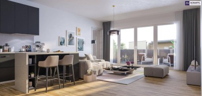 Ein riesengroßes Penthouse mit einer SO-Terrasse und einem W-Balkon in einer ruhigen Sackstraße in 8041 Graz - FERTIGSTELLUNG JUNI 2027! PROVISIONSFREI!