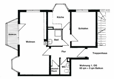 Schön geschnittene 2-Zimmer-Wohnung mit Balkon in Nürnberg