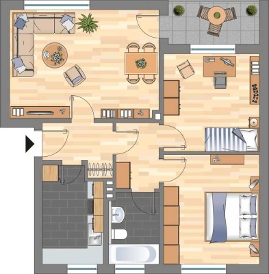 Bereits modernisierte 3 ZKB-Balkonwohnung im Europaviertel zu vermieten!