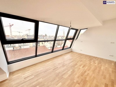 ERSTBEZUG! Exklusive lichtdurchflutete Dachgeschoss-Maisonette mit großzügigen Freiflächen und spektakulärem Weitblick ++ Luxuriöses Wohnen über den Dächern Wiens!