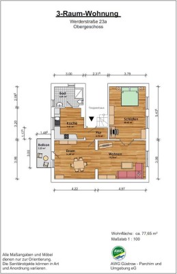 Erstbezug nach Renovierung - geräumige 3-Raum-Wohnung im 1. Obergeschoss mit Einbauküchen & Balkon!