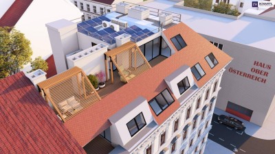 Sky-Penthouse 1070: 166 m² Luxus, 50 m² Terrasse &amp; private Liftfahrt. So will man leben!