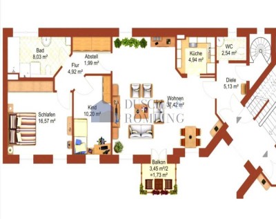 Sonnige Aussichten: Stilvolle Dachgeschosswohnung mit Balkon und Dachterrasse