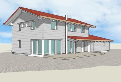 Ökologisches Architektenhaus in moderner Fachwerkskonstruktion-projektiert Rolf'Dan-Projekt' GmbH