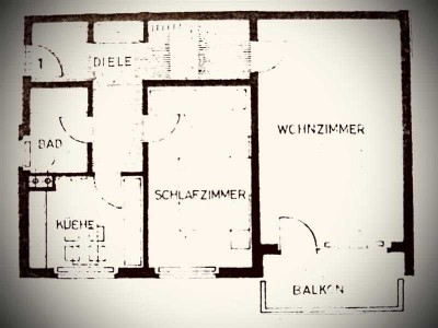 Schön geschnittene Zwei Zimmer Wohnung mit Balkon