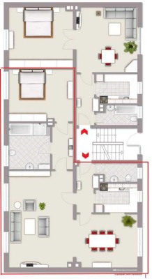 Gehobene 3,5-Zimmer-Wohnung mit Terrasse, Garten und Kamin, Muelheim-Styrum, 115m2, 1.250 Kaltmiete