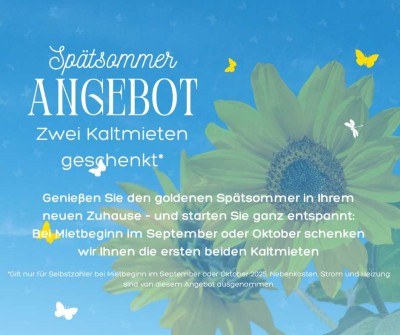 Einbauküche inklusive - sonnige Wohnung mit großem Balkon!