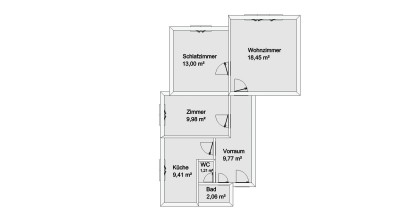 64m² 3-Zimmer Wohnung/WG in Uni Nähe zu vermieten