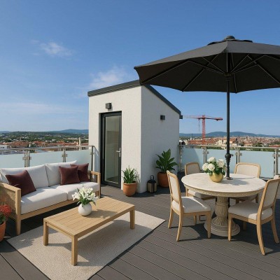 4 Zi Wohnung - Dachterrasse mit 360-Grad-Blick