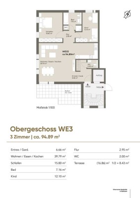 Exklusive 3-Zi.-Neubau-Etagenwohnung mit großem Süd-West-Balkon in zentraler Lage