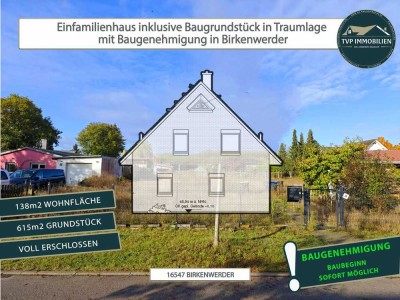 � Einfamilienhaus in Traumlage mit Baugenehmigung in Birkenwerder  � Baubeginn ⚒️ sofort möglich