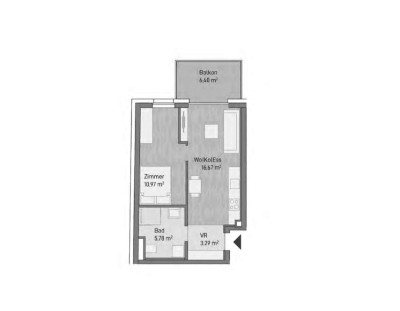 Moderne 2-Zimmer Eigentumswohnung mit Balkon (36,71m²)-Graz/Gries