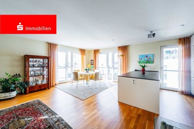 Frankfurt-Sachsenhausen/Süd: Exklusive 3-Zimmer-Wohnung mit Skylineblick und großer Dachterrasse !