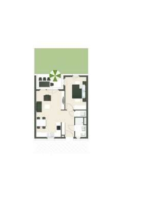 Helle 2-Zimmer Wohnung im Erdgeschoss mit Garten! (02)