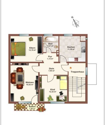 Vollständig renovierte 3-Zimmer-Wohnung mit Balkon und Einbauküche in Laatzen