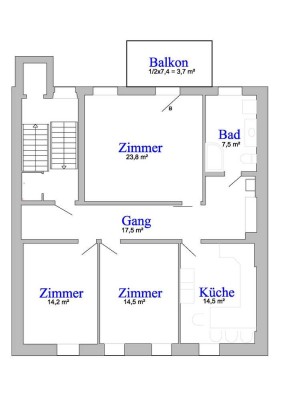 Große sonnige 3-Zimmerwohnung mit Balkon