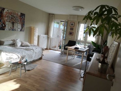 Helle, teilmöblierte 1-Zimmer-Wohnung mit großem Balkon und Einbauküche in Aschaffenburg