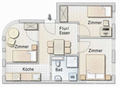 Geschmackvolle, gepflegte 3-Zimmer-Wohnung in Emmendingen