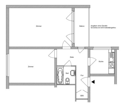 Sanierte 2 Zimmerwohnung mit Balkon