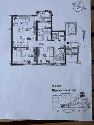 Gepflegte 3-Zi.-Whg. mit Terrasse & EBK (ca. 90 m²)