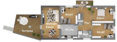 *Büchelberg* - Schöne 4-Zi. mit großer Terrasse und Garage