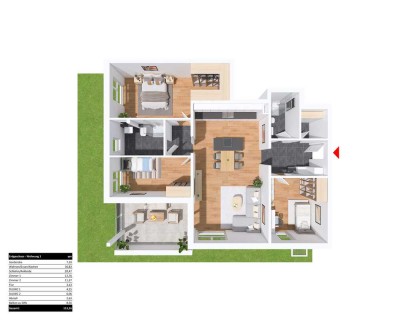 Moderne 4.5 Zimmer Erdgeschosswohnung im Neubaugebiet