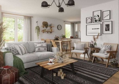 Kathedraldecke mit Empore + überdachter Terrasse, Preis inkl. Grundstück
