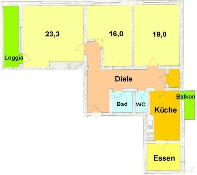 Perfekte Anlage-Wohnung mit 3 extra begehbaren Zimmern in Bestlage bei UNI mit mit 2 Balkonen und extra Ess-Küche