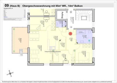 B09 - 95m² Komfort OG-Wohnung mit XXL Balkon, Abstellraum & Gäste WC,