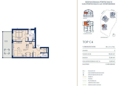 2-Zimmer-Wohnung mit Balkon und Poolanlage - SEEPANORAMA Pörtschach