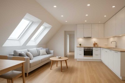 Neu ausgebauter Dachboden: 3-Zimmer-Wohnung mit Loggia am zentral gelegenen Rennweg, Nürnberg