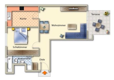 Wohn(t)raum - tolle 2-Zimmer-EG-Wohnung mit Garten