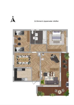 3,5 Zimmer-Wohnung in Urloffen Bezugsfrei ab 08/2025