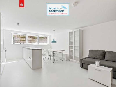 modern minimalistisch möbliert - 
3-Zi.-Souterrain-Wohnung in Nußdorf mit Stellplatz