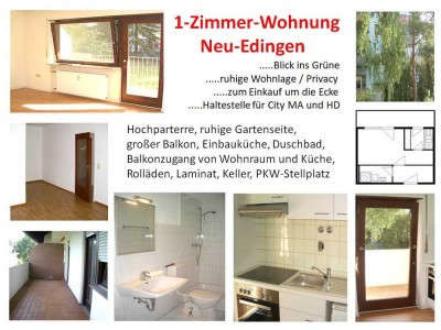 1-Zimmer Wohnung mit Balkon in Edingen-Neckarhausen