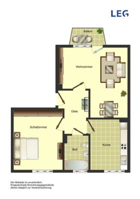 2-Zimmer-Wohnung in Unna Königsborn mit Boden und Tapeten