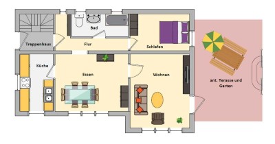 Zentrale 2,5-Zimmerwohnung mit sonniger Terasse und kleinem Garten