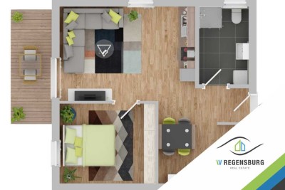 Neu! 2-Zi-Erdgeschosswohnung mit Küche und Gartenanteil