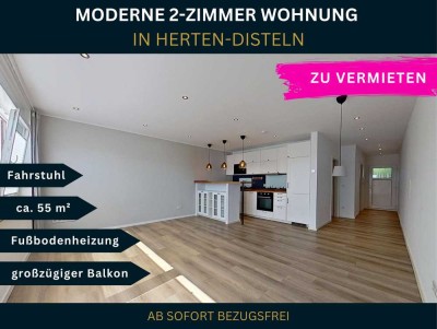 Senioren aufgepasst: Moderne 2-Zimmer-Wohnung mit Balkon, Fußbodenheizung & Einbauküche