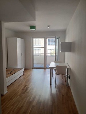 Möbelierte 1-Zimmer-Wohnung mit Einbauküche, Fußbodenheizung & Balkon in Frankfurt am Main