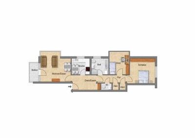 Einziehen und Wohlfühlen! 3 Zimmerwohnung mit Balkon in Montabaur!