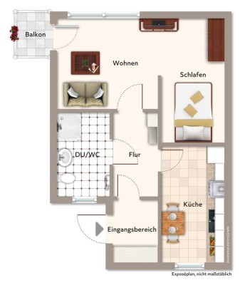 Helle 1,5 Zimmer-Wohnung mit Südbalkon!