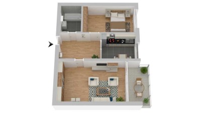 2-Raum-Wohnung mit Balkon in Nussloch