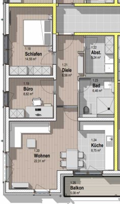 Geschmackvolle ruhige Etagenwohnung mit geh. Innenausstattung mit Balkon und EBK