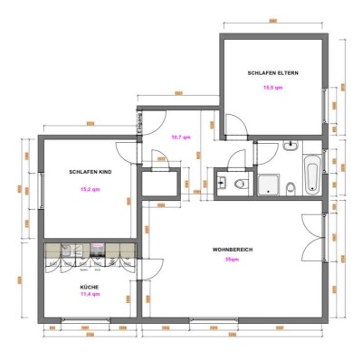 Erstbezug mit Balkon und Einbauküche: Geschmackvolle 3-Raum-Wohnung in Ebhausen