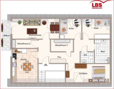 LBSi 4-ZKBB-DG-Wohnung in ruhiger Stadtrandlage